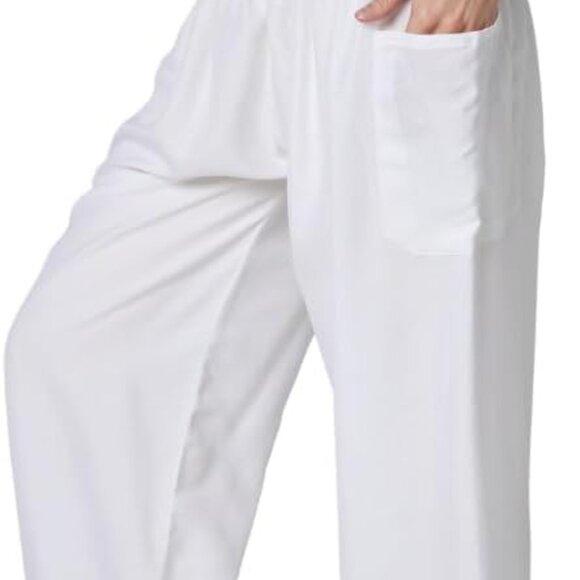 High-Waisted Boho Harem Yoga Pants for Women Large Pockets Lightweight Rayon - Picture 1 of 7